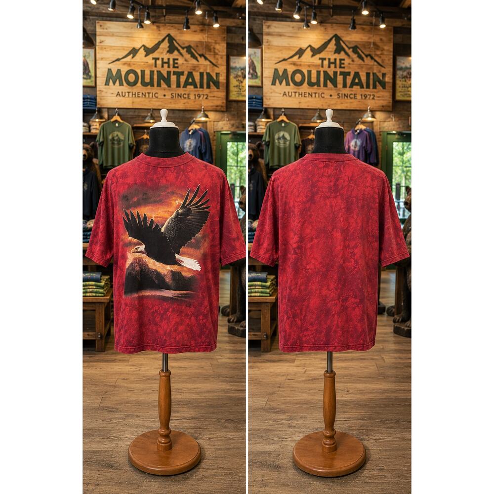 Vintage The Mountain Eagle Nature Tie Dye Tee USA Cotton Adult Large